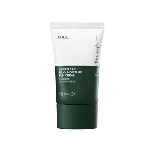 Anua Heartleaf Silky Moisture
Sunscreen SPF50+ Crème solaire hydratante et apaisante 50 ml